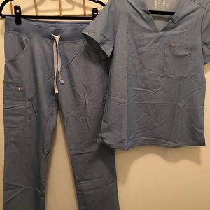 Figs Kade Cargo Tall Scrub Pants in Heather Indigo